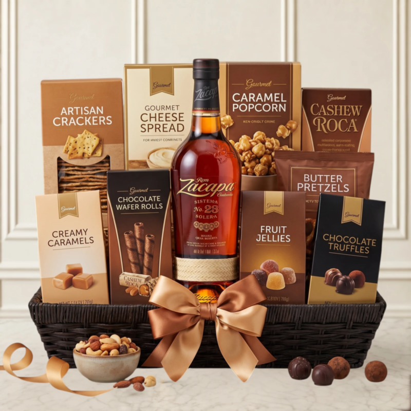 Ron Zacapa 23 Solera Rum Gourmet Gift Basket