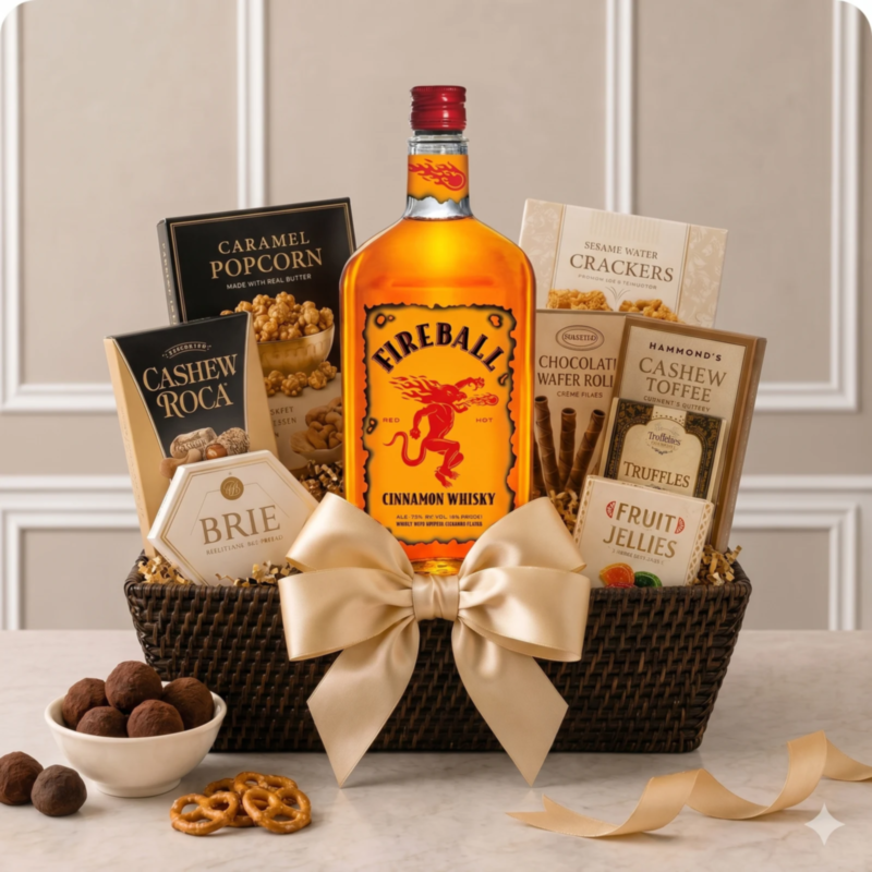 Fireball Cinnamon Whisky Gourmet Gift Basket