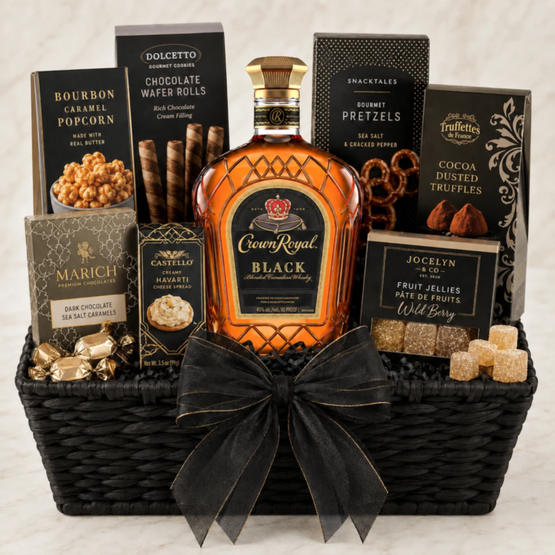 Crown Royal Black Whisky Gourmet Gift Basket