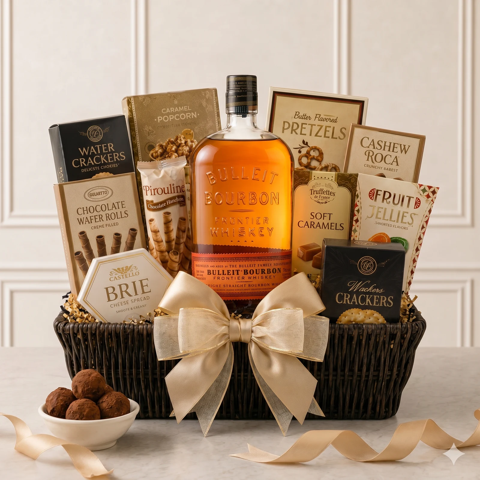 Bulleit Kentucky Straight Bourbon Whiskey Gift Basket