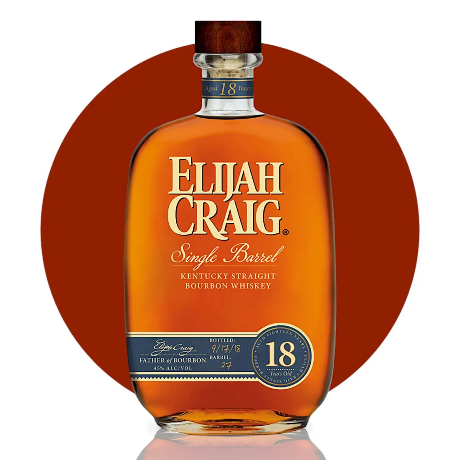 Elijah Craig 18 Year Single Barrel Bourbon Whiskey
