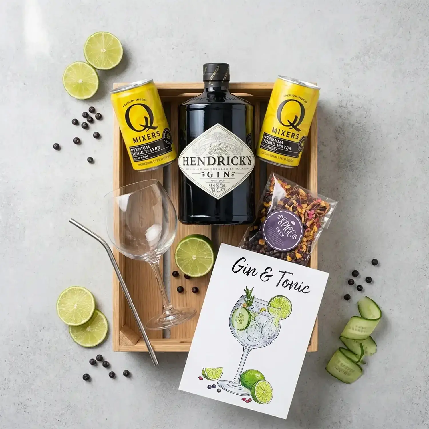 Gin & Tonic Cocktail Gift Set with Hendrick's Gin