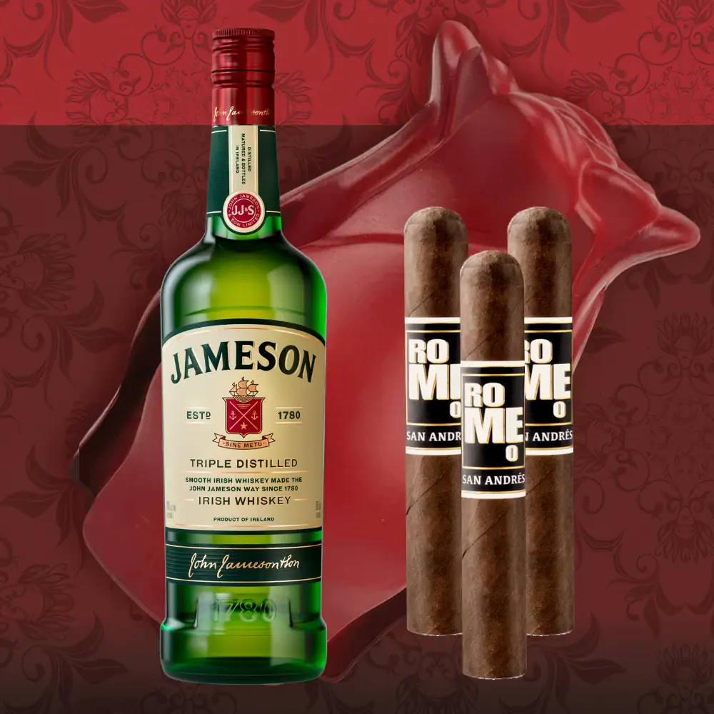 Jameson Irish Whiskey with Bro-Rose & Cigar Set