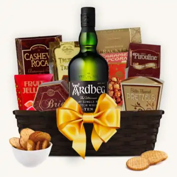 Ardbeg 10 Year Scotch Whisky Gift Basket