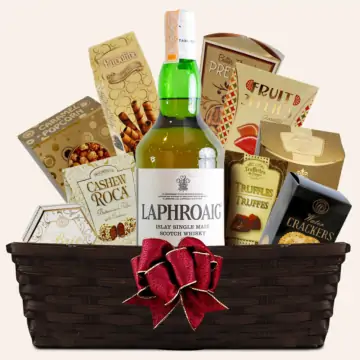 Laphroaig 10 Year Scotch Whisky Gift Basket
