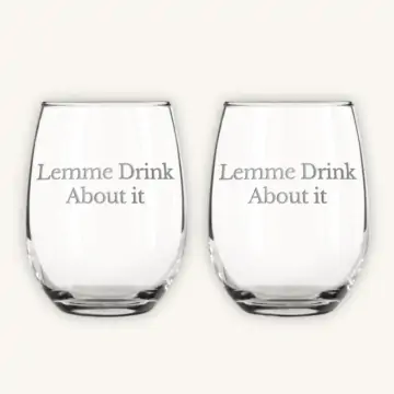 Engraved Stemless Wine Glasses (Set of 2)