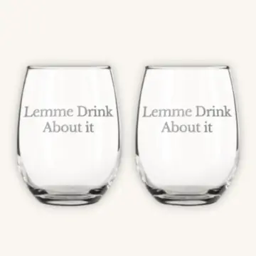 Engraved Stemless Wine Glasses (Set of 2)