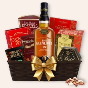 Glenlivet 18 Year Scotch Whisky Gift Basket
