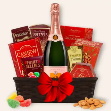 Veuve Clicquot Rose Champagne Gift Basket