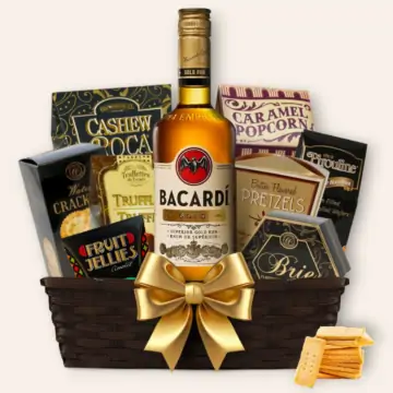 Bacardi Gold Rum Gift Basket