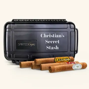Personalized Travel Humidor with 5 Cigars (Add Custom Text)