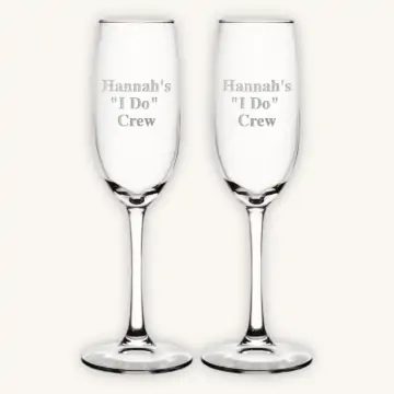 Engraved Champagne Flute Glasses (Set of 2)