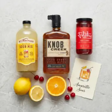 knob creek Kentucky bourbon whiskey sour mix with filthy cherry