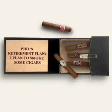 Black Leather Cigar Travel Case with Cigars