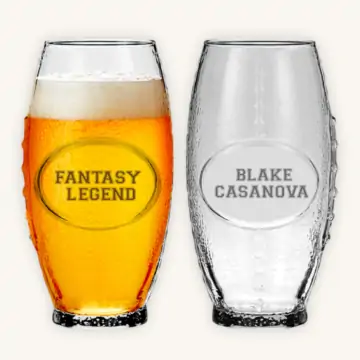 Libby Football Beer Glass Set of 2