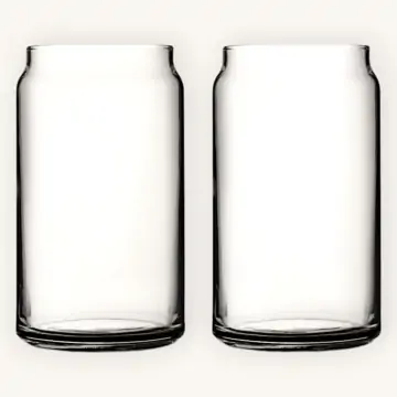 Beer Can Shaped Glass Set of 2