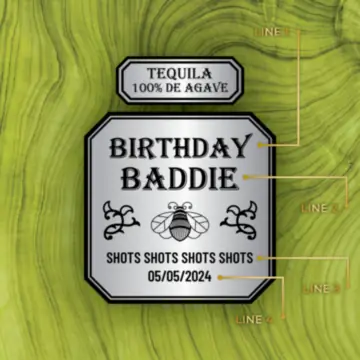 Personalized Patron Silver Tequila Custom Label Bottle