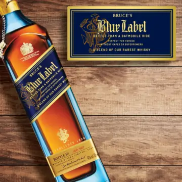 Personalized Johnnie Walker Blue Label Scotch Whisky Custom Label Bottle