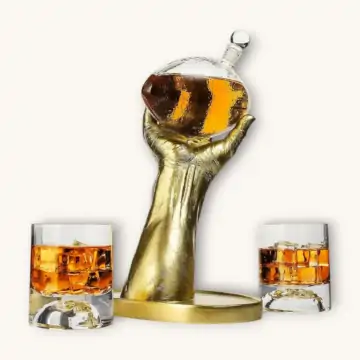 Faire Football Hand Decanter with 2 Glasses