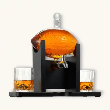 Football Decanter with Stand + 2 Glasses