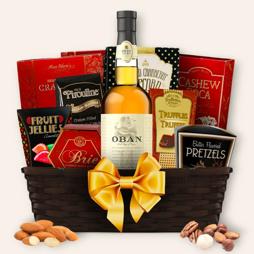 Oban 14 Year Scotch Whisky Gift Basket