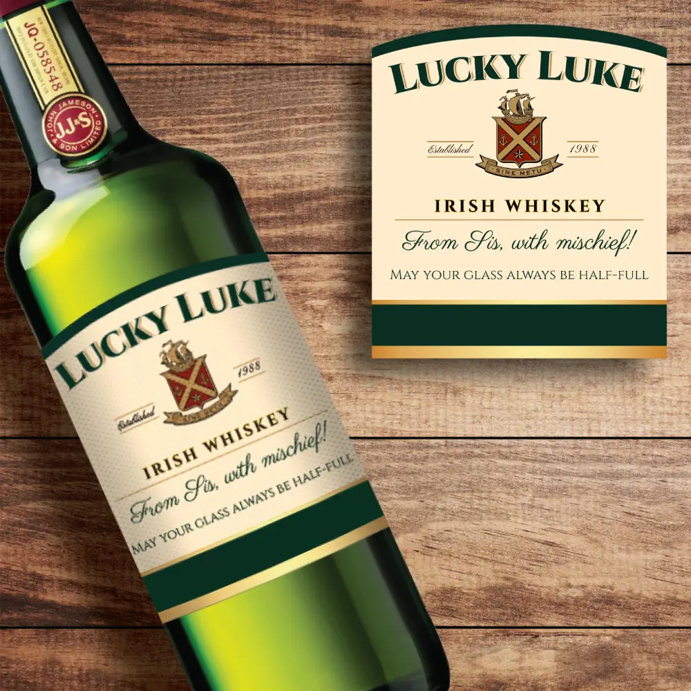 Jameson Irish Whiskey Custom Label Bottle
