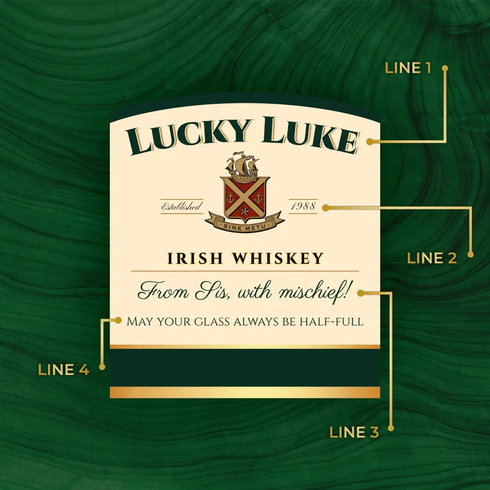 Jameson Irish Whiskey Custom Label Bottle