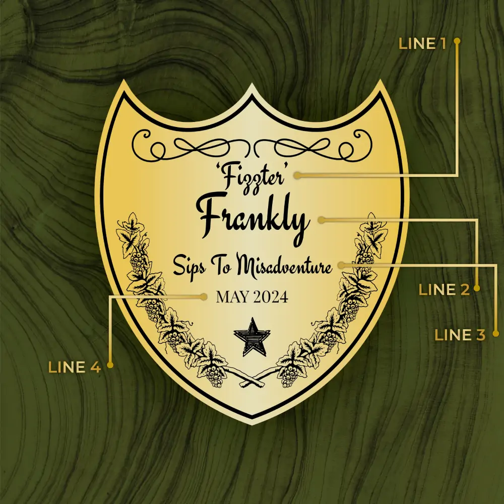 Personalized Dom Perignon Brut Champagne Custom Label Bottle