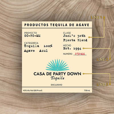 Casamigos Custom Label Bottle