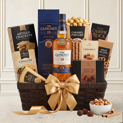 Glenlivet 18 Single Malt Scotch Gift Basket Glenlivet 18 Single Malt Scotch Gift Basket