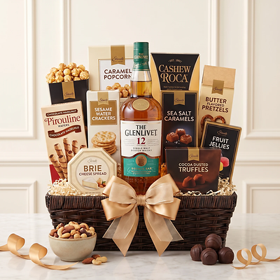 Glenlivet 12 Scotch Whisky Gift Basket Glenlivet 12 Scotch Whisky Gift Basket