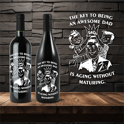 Awesome Dads 'Age without Maturing' Fathers Day Etched Wine Bottle Awesome Dads 'Age without Maturing' Fathers Day Etched Wine Bottle