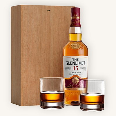 Glenlivet 15 Year Scotch Gift Set with Glasses Glenlivet 15 Year Scotch Gift Set with Glasses
