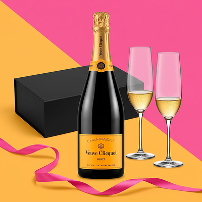 Veuve Clicquot Champagne & Flutes Gift Set