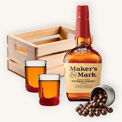 Maker’s Mark Mini Wax & Whiskey & Chocolates Gift Crate Maker’s Mark Mini Wax & Whiskey & Chocolates Gift Crate
