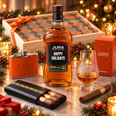Holiday Scotch Gift Set with Cigars Holiday Scotch Gift Set with Cigars