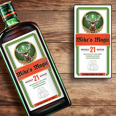 Jagermeister Custom Label Bottle