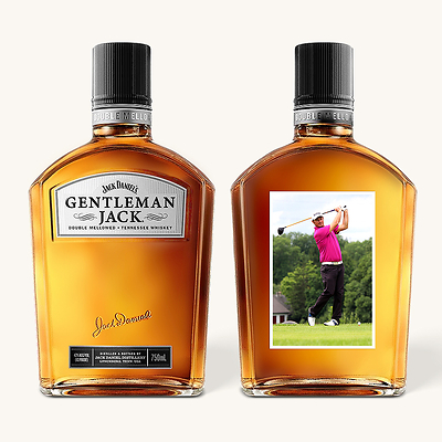 Gentleman Jack Whiskey Bottle with Custom Photo Gentleman Jack Whiskey Bottle with Custom Photo