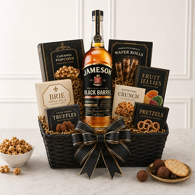 Jameson Black Barrel Irish Whiskey Gift Basket Jameson Black Barrel Irish Whiskey Gift Basket