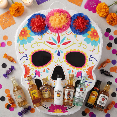 Skull Pinata with Boozy Minis Skull Pinata with Boozy Minis