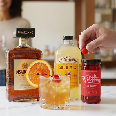 Amaretto Sour Cocktail Gift Set with Disaronno & Cherries