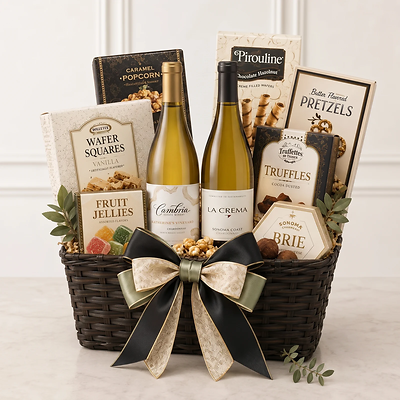 Buttery Chardonnay Duo Gourmet Gift Basket
