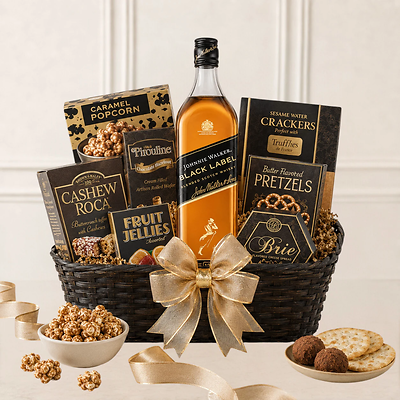 Johnnie Walker Black Gift Basket Johnnie Walker Black Gift Basket