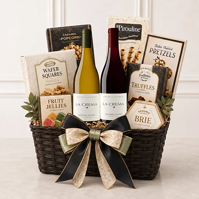 La Crema Chardonnay & Pinot Gift Basket