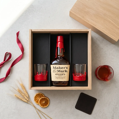 ウイスキー 3本セット Maker's Mark & Black Ruby Maker's Mark Bourbon Gift Set with Wax-Dipped Glasses