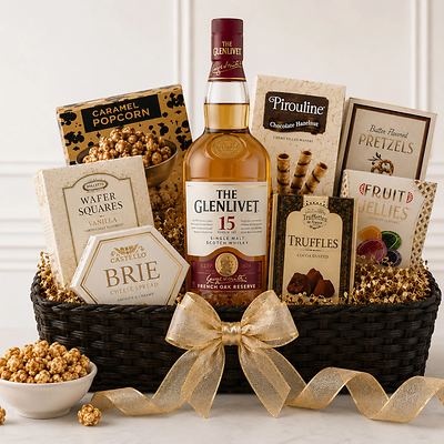 Glenlivet 15 Year French Oak Gift Basket Glenlivet 15 Year French Oak Gift Basket