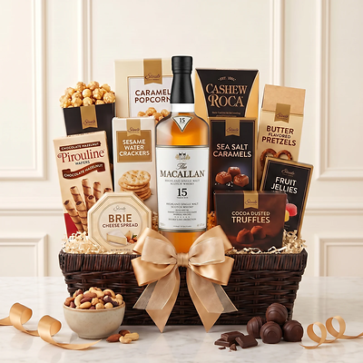 Macallan 15 Year Single Malt Scotch Gift Basket