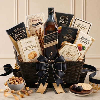 Johnnie Walker Double Black Scotch Gift Basket Johnnie Walker Double Black Scotch Gift Basket