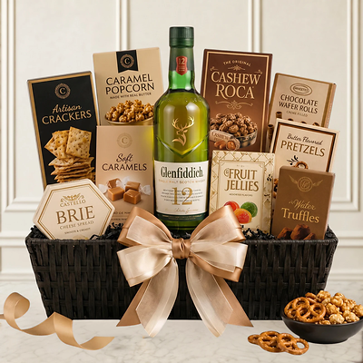 Glenfiddich 12 Year Scotch Gift Basket