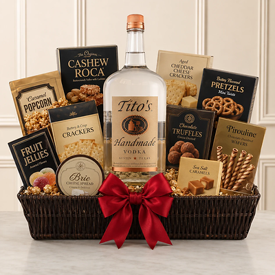 Tito's Vodka 1.75 Liter Gift Basket Tito's Vodka 1.75 Liter Gift Basket